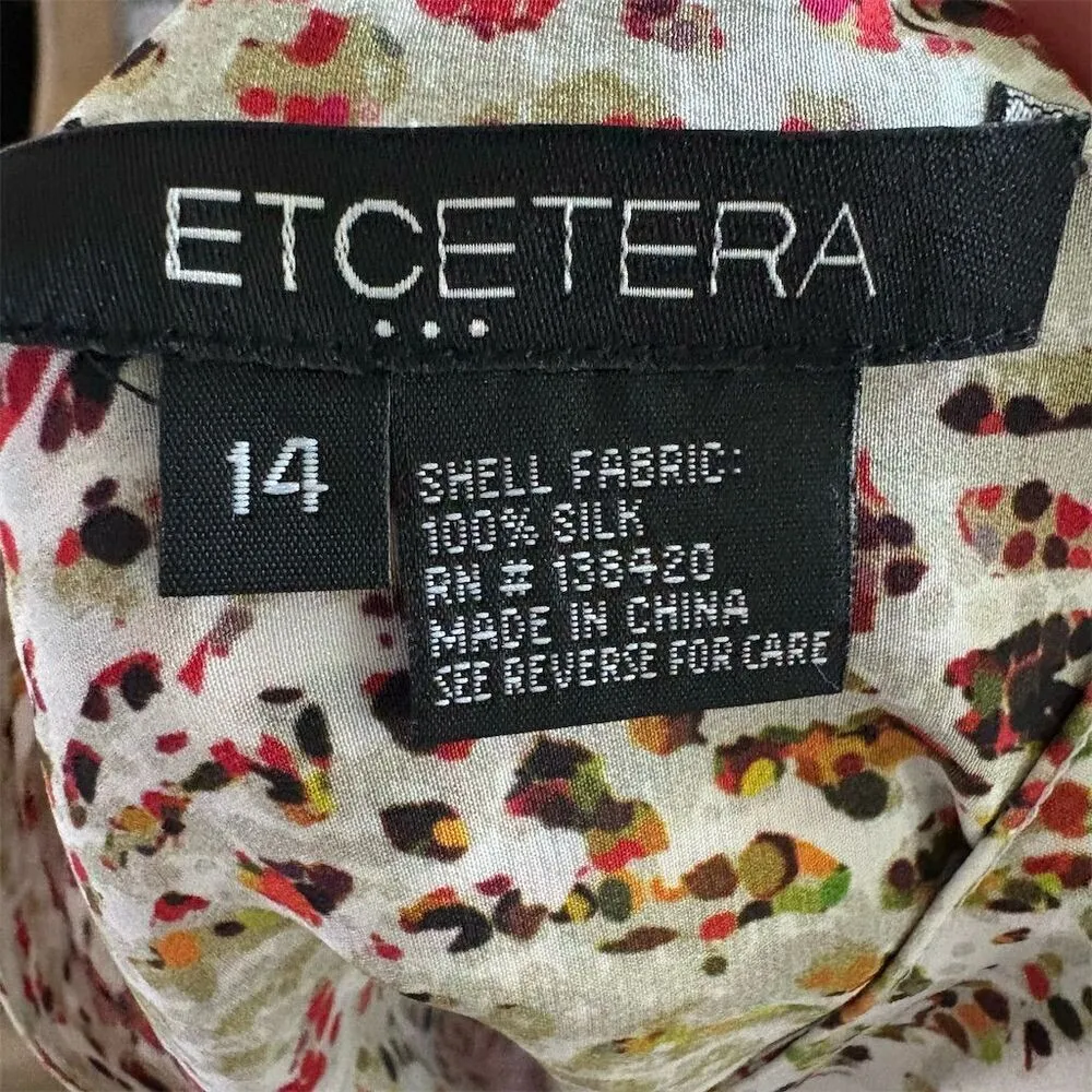 Etcetera Women's Size 14 Animal Print Silk Sleeveless Mini Dress - Image 3