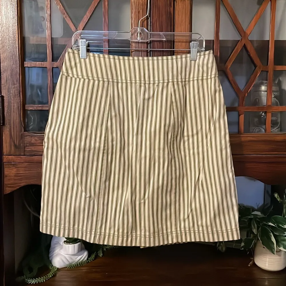 Mara Hoffman Striped Button Front Skirt Pockets Casual Everyday Career Size 12 - Image 3