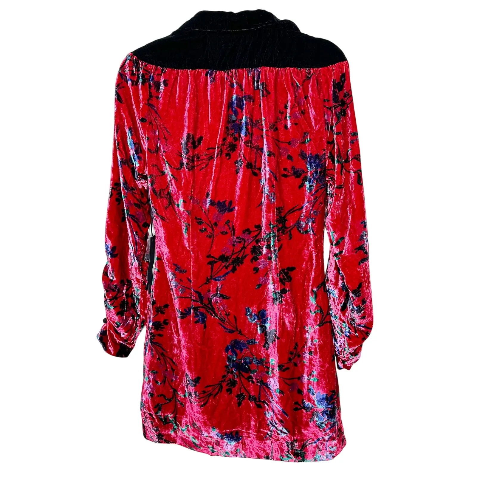 HOUSE OF HARLOW 1960 x REVOLVE NWT Joline Red Velvet Long Sleeve Mini Dress Size M - Image 5