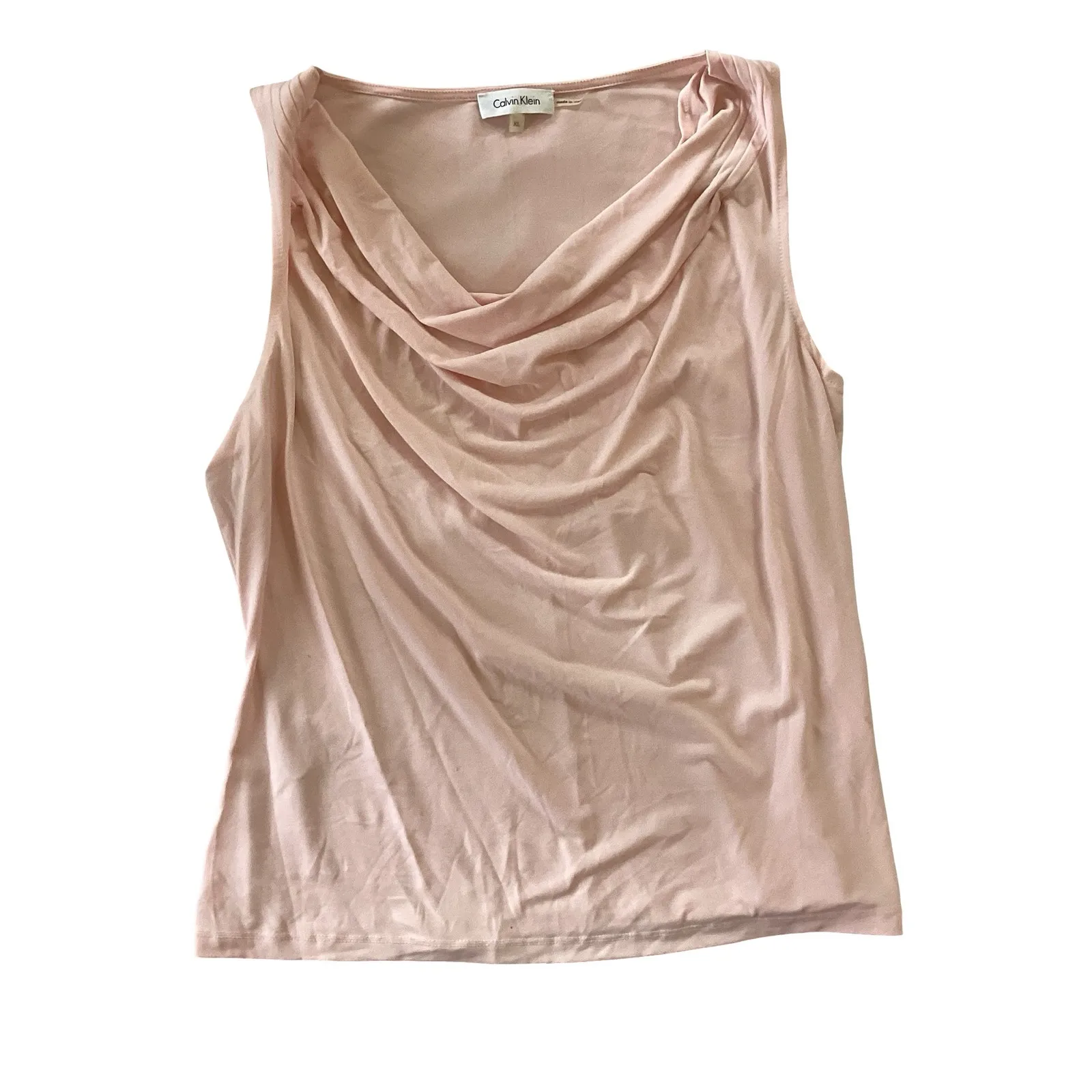 Calvin Klein Pink Draped Sleeveless Blouse - Image 3