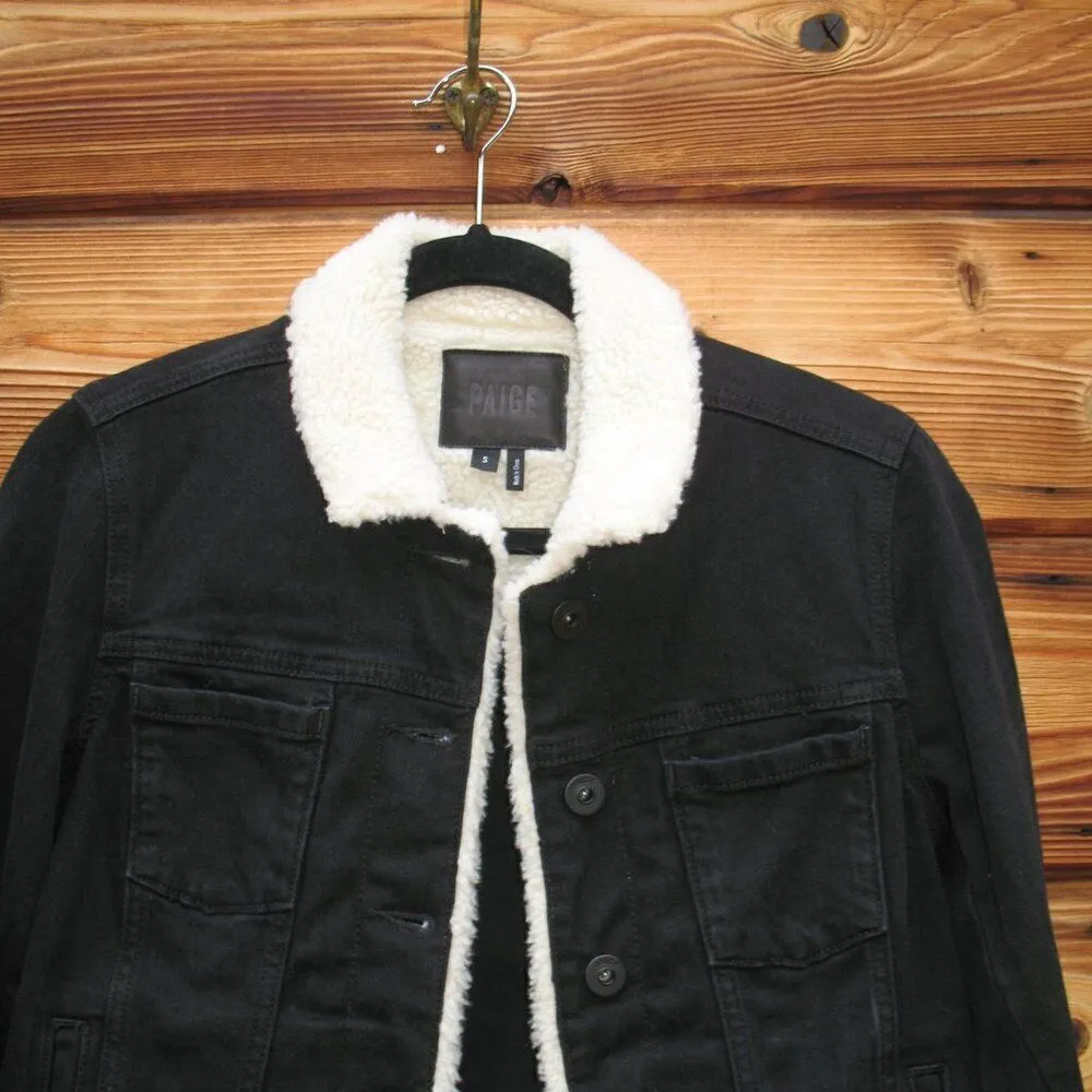 PAIGE Denim Black Sherpa Jacket - Image 6