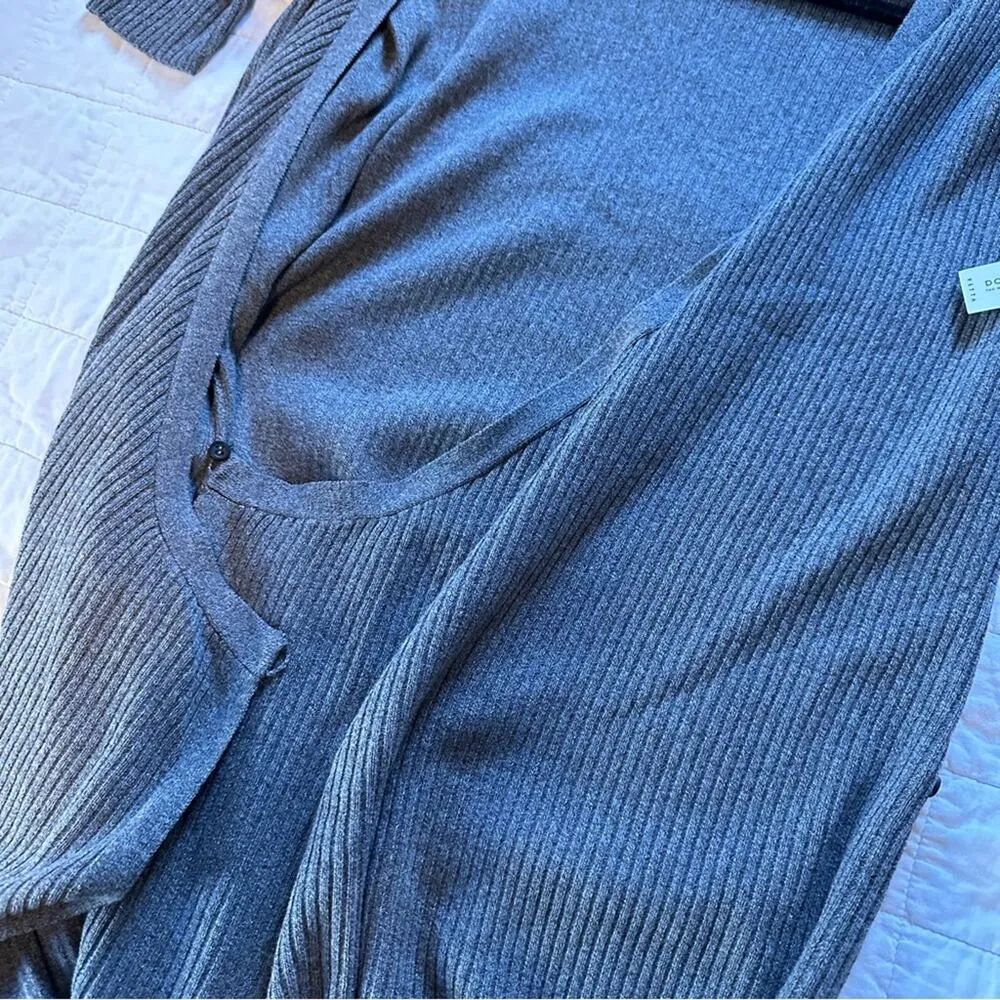 Vetta Capsule Wrap Dress Sweater Duster NEW Grey Medium Gray - Image 9