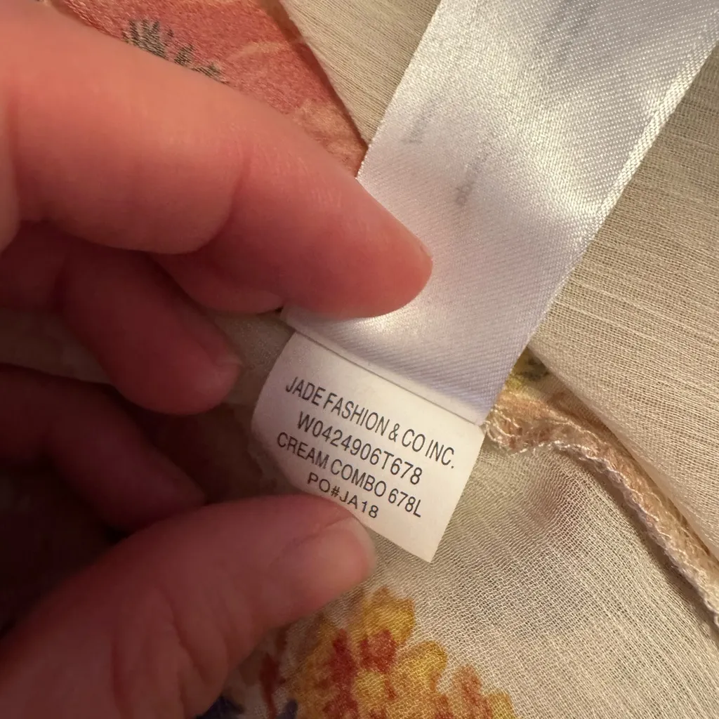 Band of Gypsies Womens medium‎ Sheer Kimono Duster Cardigan Floral Multi-Color - Image 6