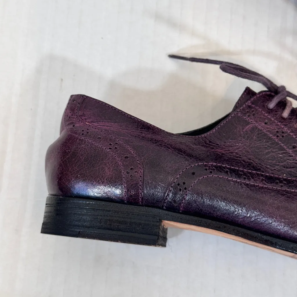 Cole Haan Purple Leather Oxford Loafers Womens 6 Preppy Dark Academia Shoes - Image 10