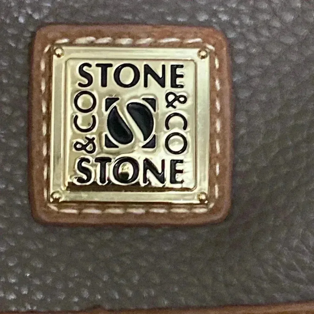 STONE & CO TAUPE BROWN LEATHER BLEND PURSE ADJUSTABLE STRAP MULTI POCKETS CLEAN Tan - Image 4