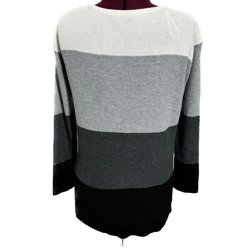 VINCE CAMUTO Slim Injection Color Block Long Sleeve Sweater Tunic Pockets NWT XS - Image 7