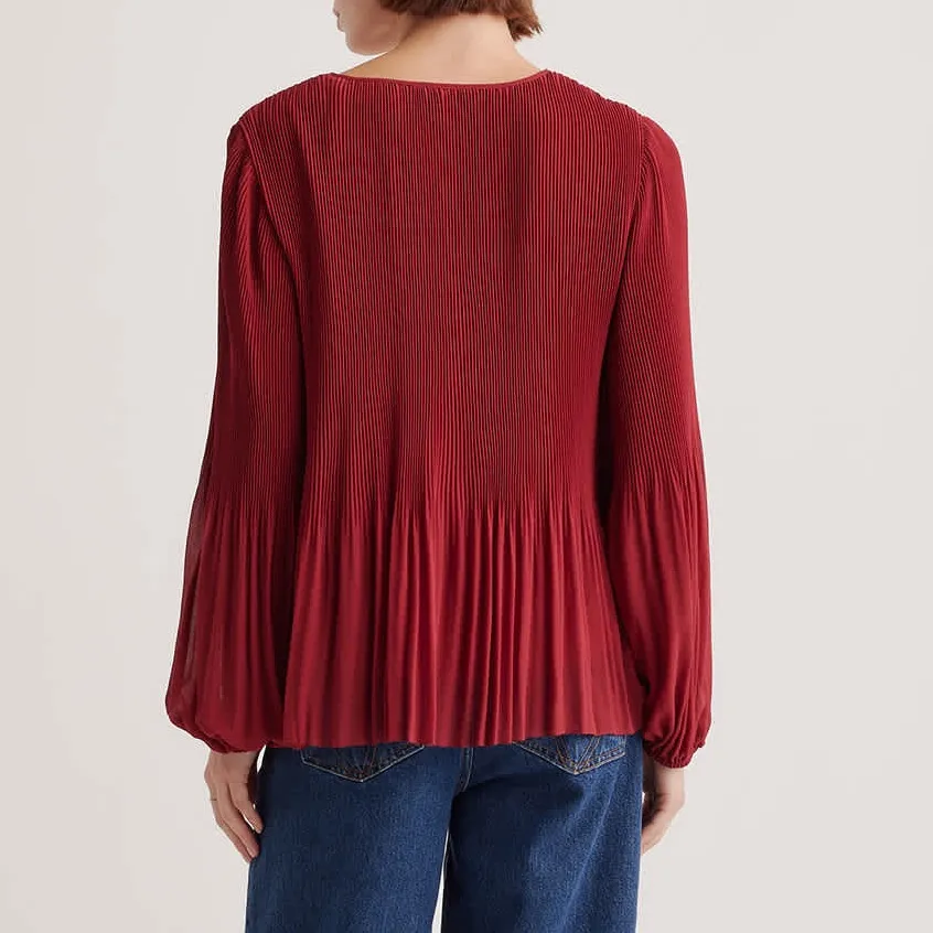 NEW Quince Chiffon Pleated V - Image 2