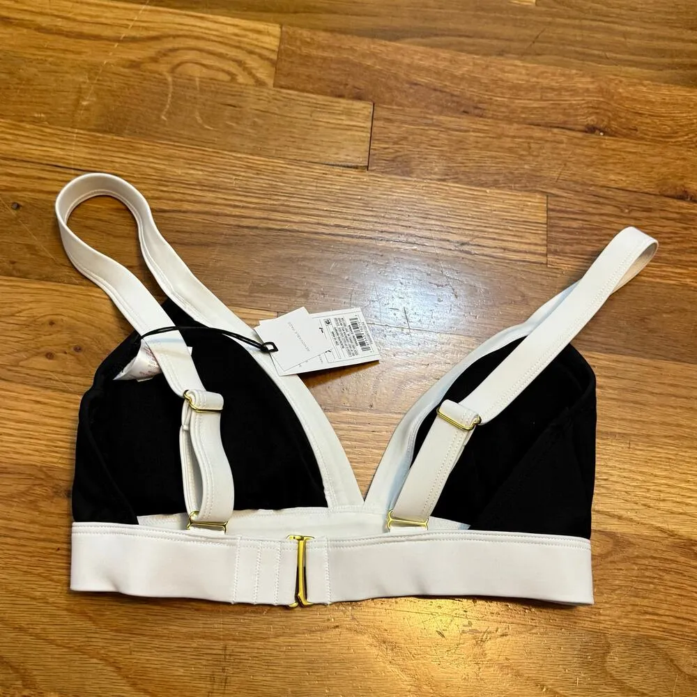 Shade & Shore Women’s XS 0 2 Black White Triangle Swim Suit Bikini Top New Vaca - Image 4