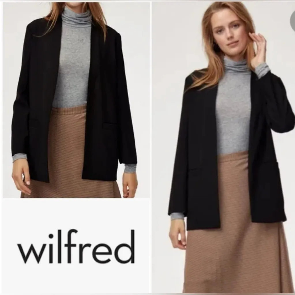 Aritzia WILFRED Solaina Open Front Black Blazer size Large - Image 2