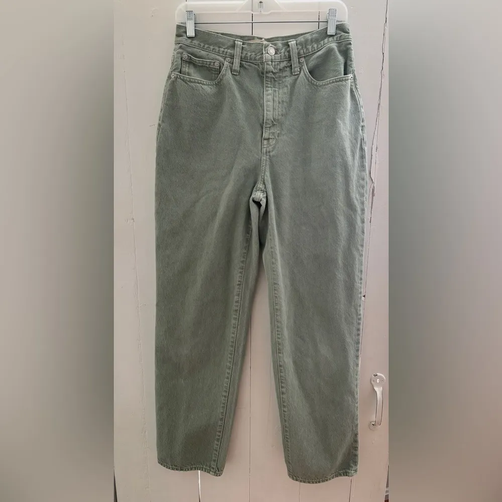 Madewell Baggy Straight Jeans Size 28 Garment Dyed Edition Sage Green - Image 3