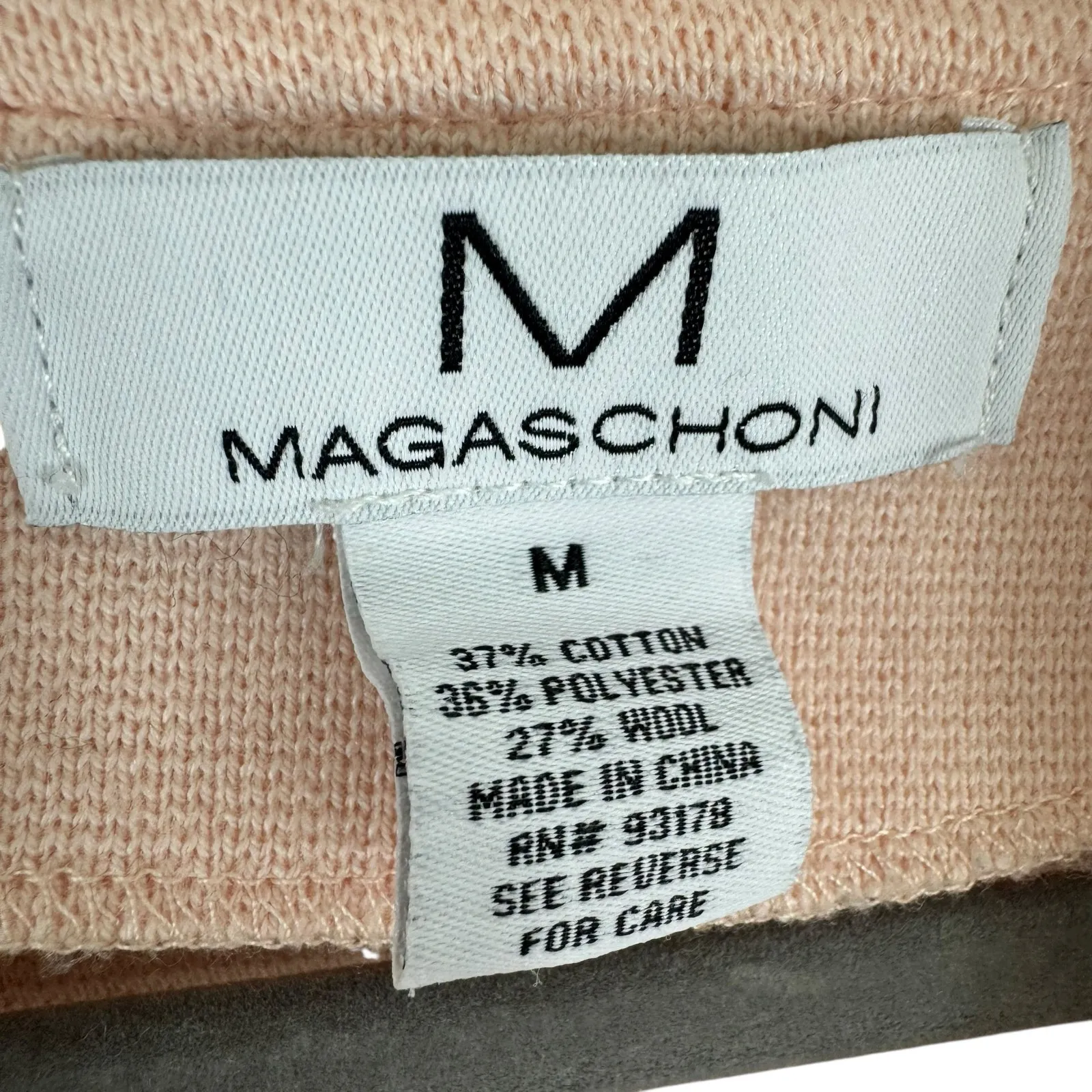Magaschoni Pink Cotton Wool Collared Knit Open Sweater Blazer Pockets Size M - Image 4