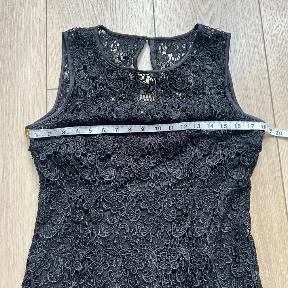 DB RSVP Lace Overlay Black Cocktail Dress Sheath Dress Size 6 Sleeveless - Image 10