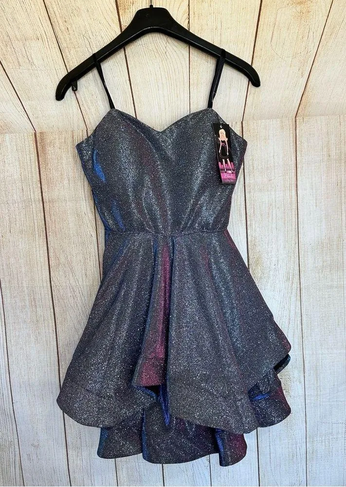 NWT Blondie Nites Party Social Glitter Iridescent Mini Prom Homecoming - Image 11