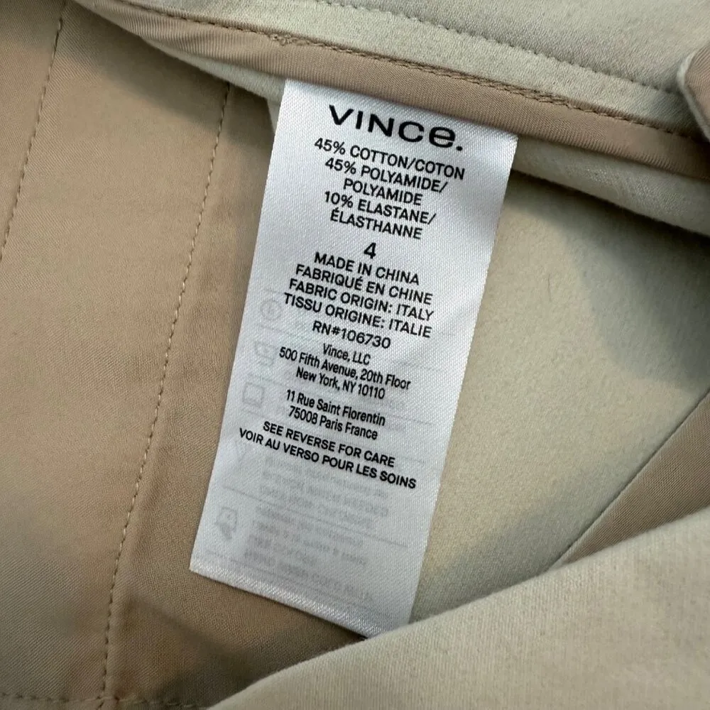 Vince Slim Trouser Pants Womens Size 4 Off White Mid Rise Neutral Career Corpcor - Image 5