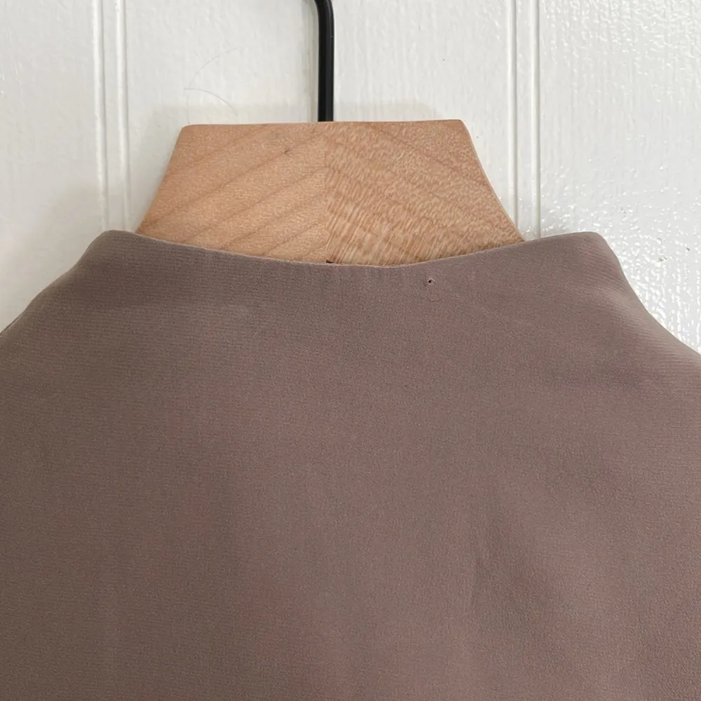 AMANDA UPRICHARD Colorblock Shirt Dress Long Sleeve in Tan/Navy Size S *Flawed - Image 12