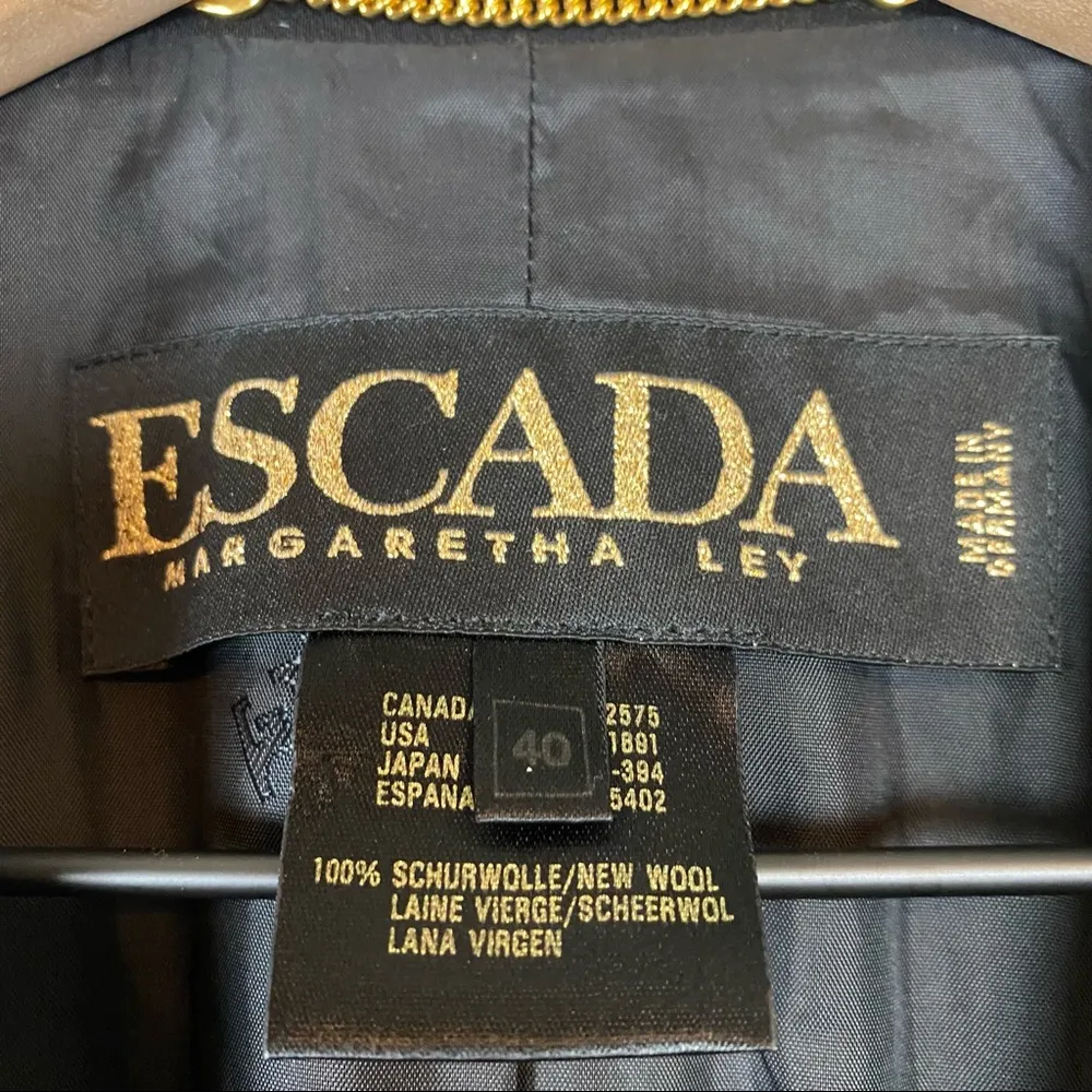 Escada Margaretha Ley Black Wool Pant Suit Size undefined - Image 7