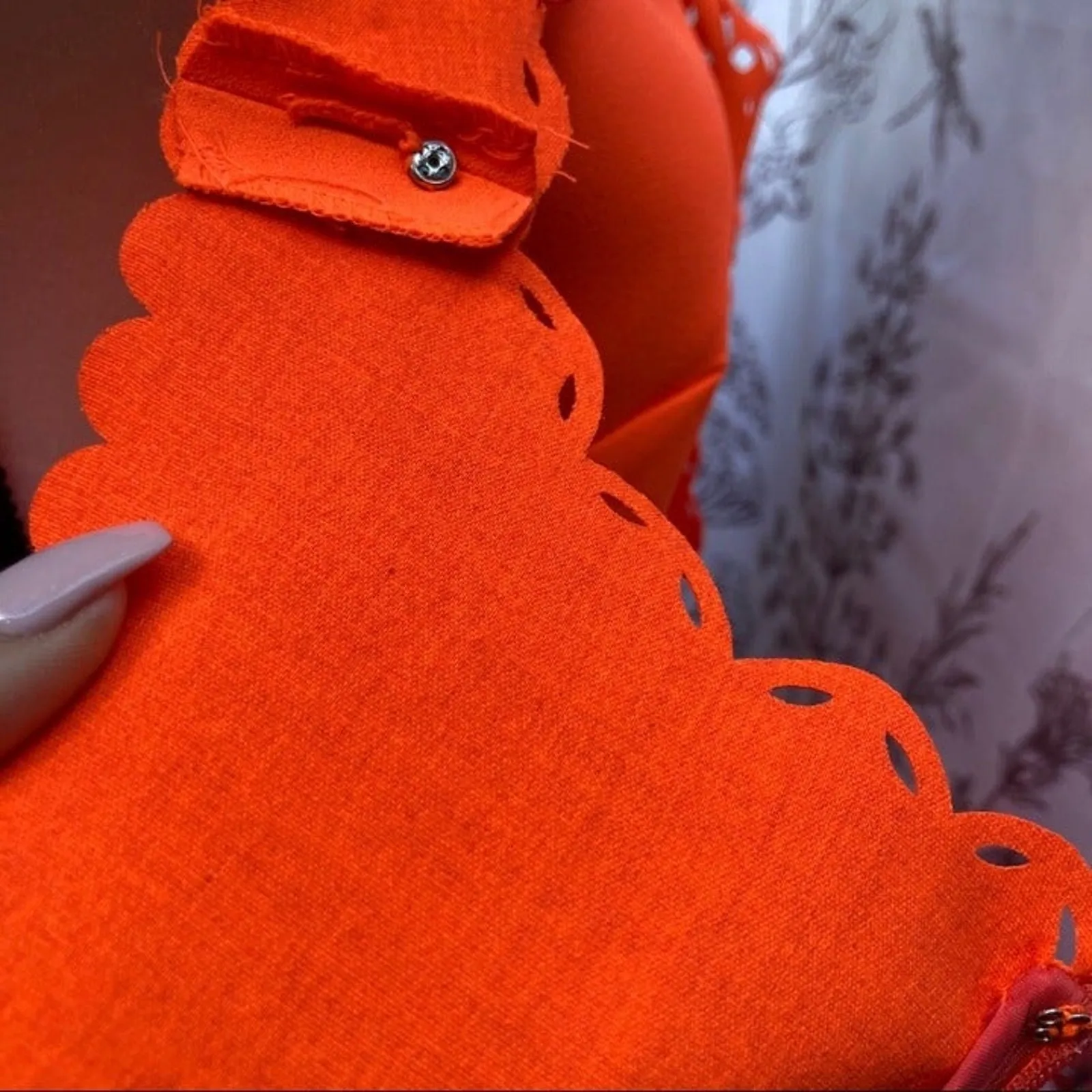 J.Crew laser cut Tangerine preppy textured bodycon dress size XS/00 Orange - Image 12