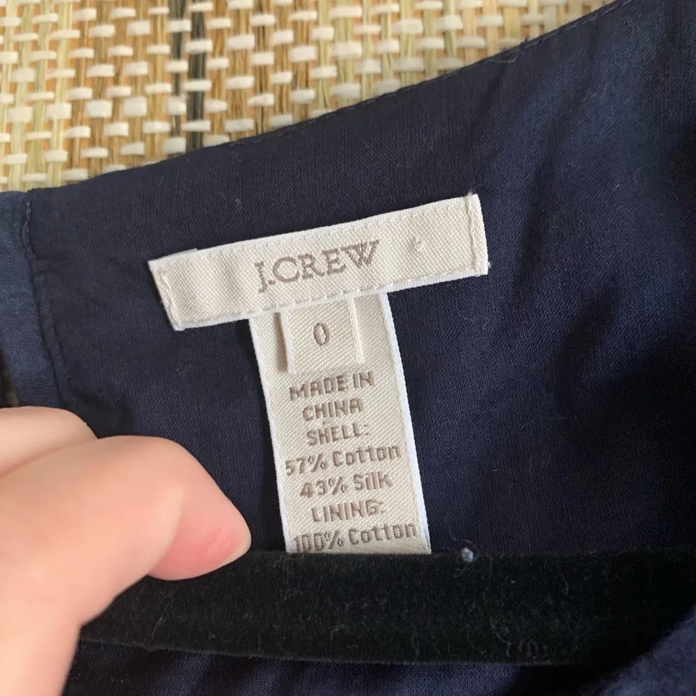 J Crew Blue Top Blouse Shirt Sleeve Silk Cotton Womens Size 0 Formal - Image 2