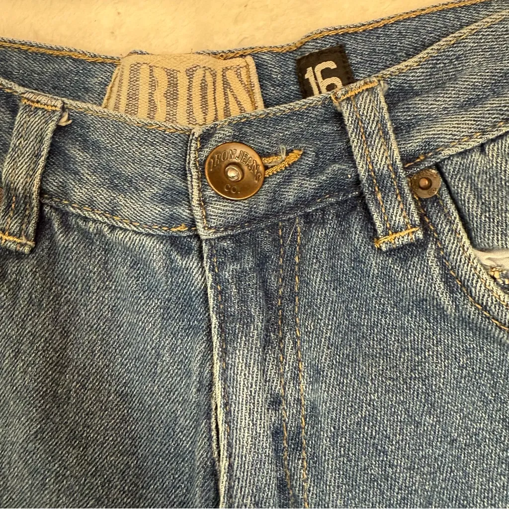 Y2K Baggy Jeans, Wide Leg, Mid Rise, Carpenter/Skater style, Petite/Ankle Crop Blue Size 0P - Image 7