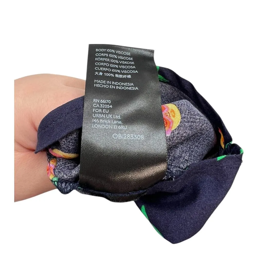 Anthropologie‎ Kendra Dandy Dreamer Buttondown Top Blouse Pineapple Navy Blue 12 - Image 13