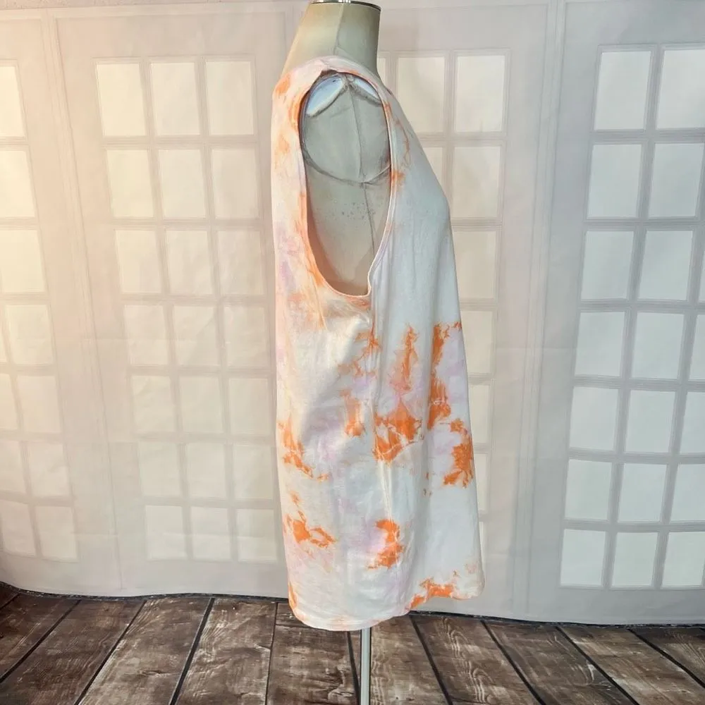Spiritual Gangster white peach tie dye mini tank dress size xl - Image 6