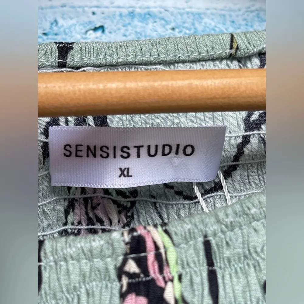 SENSISTUDIO ELASTICIZED BODICE MAXI DRESS XL Green - Image 11