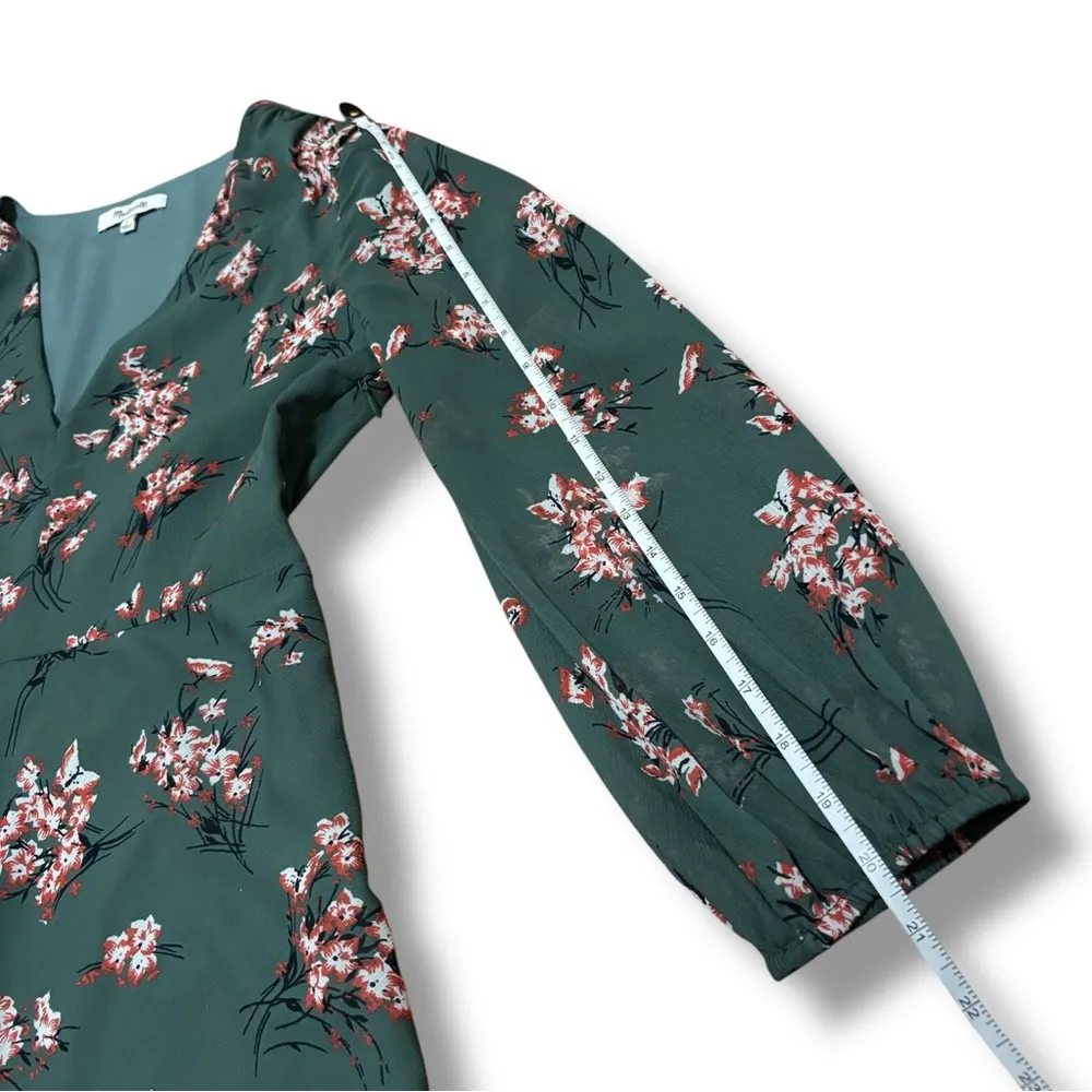 Madewell Sage Green Marguerite Mini Dress in Butterfly Garden - Size 2 - Image 11