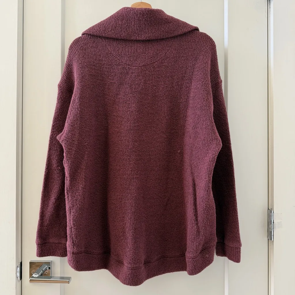 Sweaty Betty Restful Boucle Half Zip Sweatshirt Pullover Top Burgundy Size 8 - Image 4