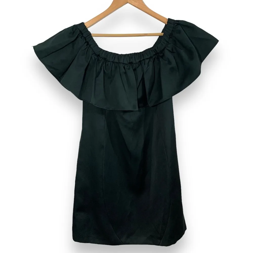 ZAC Zac Posen Black Flutter Neckline Dress - Image 3