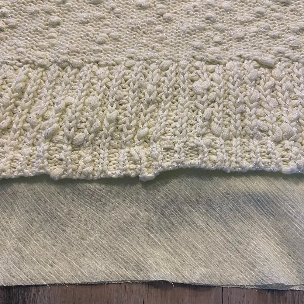 Chicos Sweater Womens 2 Pullover Yellow Long Sleeve Asymmetric Popcorn … - Image 8