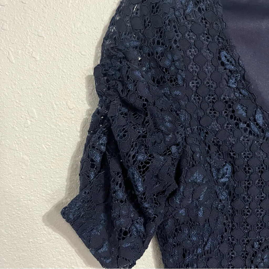 Lulu’s Tatianna Navy Blue Lace Short Sleeve Mini Dress Size XS - Image 5