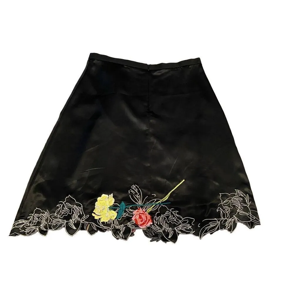 Vertigo Paris Silk Skirt Floral Formal Career Date Night Workwear - Image 2