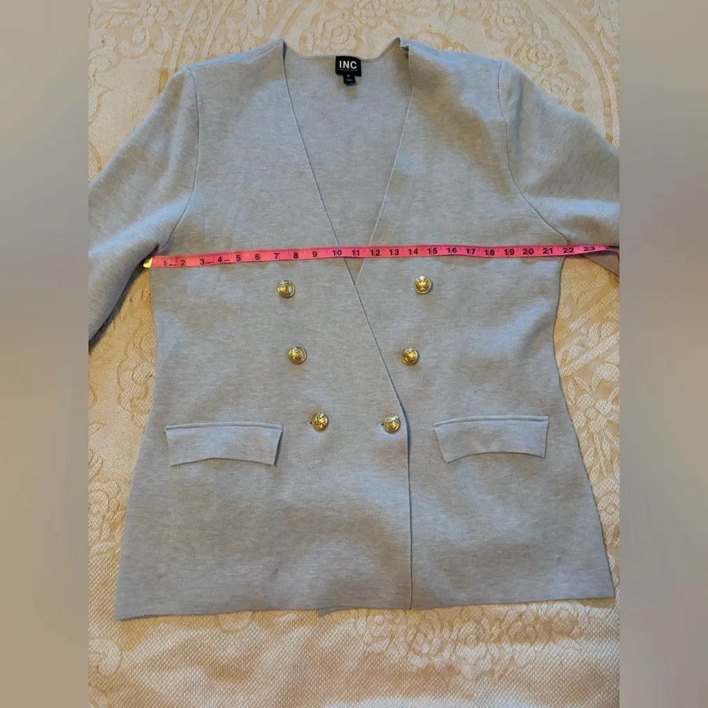 INC Elegant Double Breasted Gold Buttons Knit Blazer Sweater Women’s 16/18 NWOT Size undefined - Image 8
