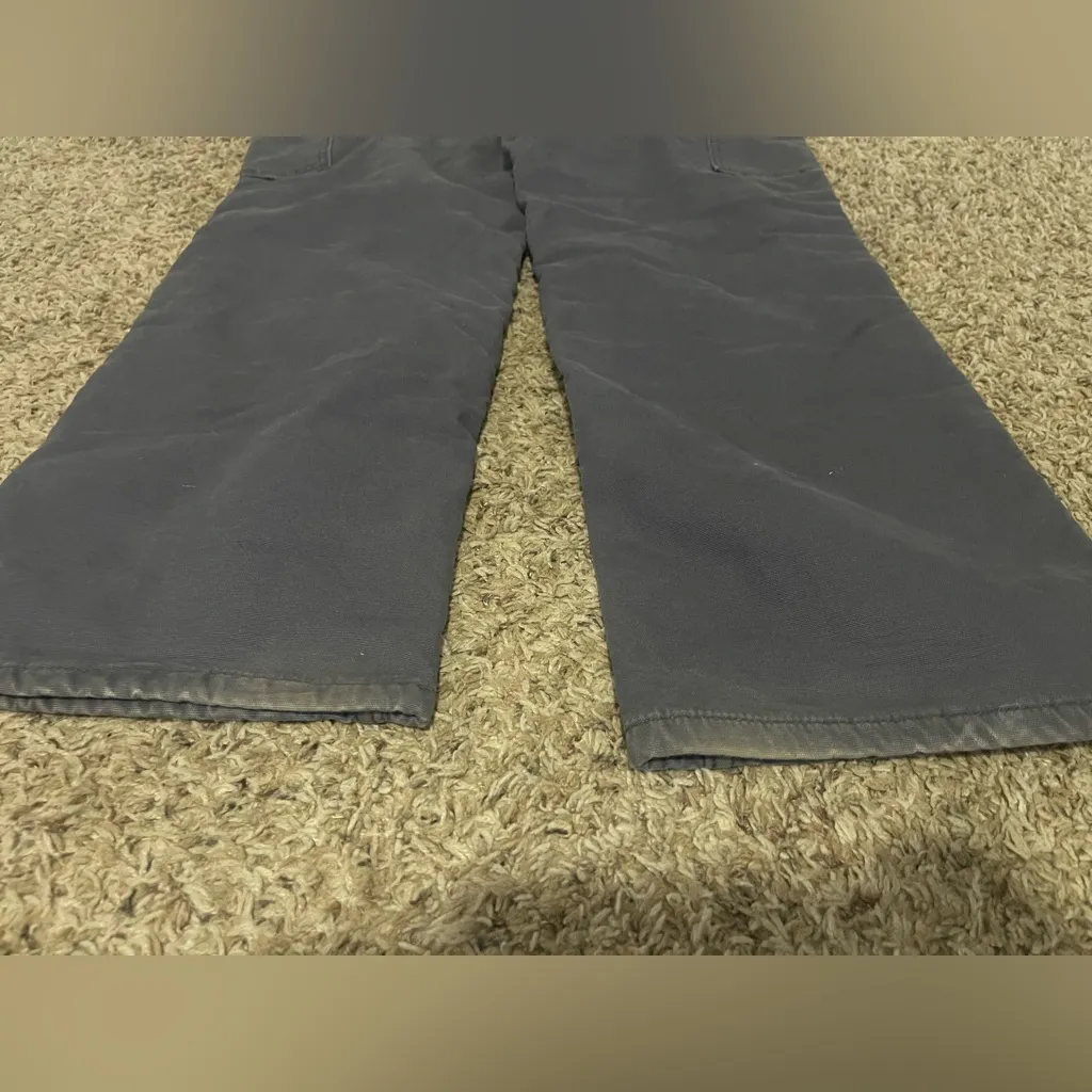 Carhartt Women's Original Fit Gray Canvas Work Pants Straight Leg Fleece Size 14 - Image 11