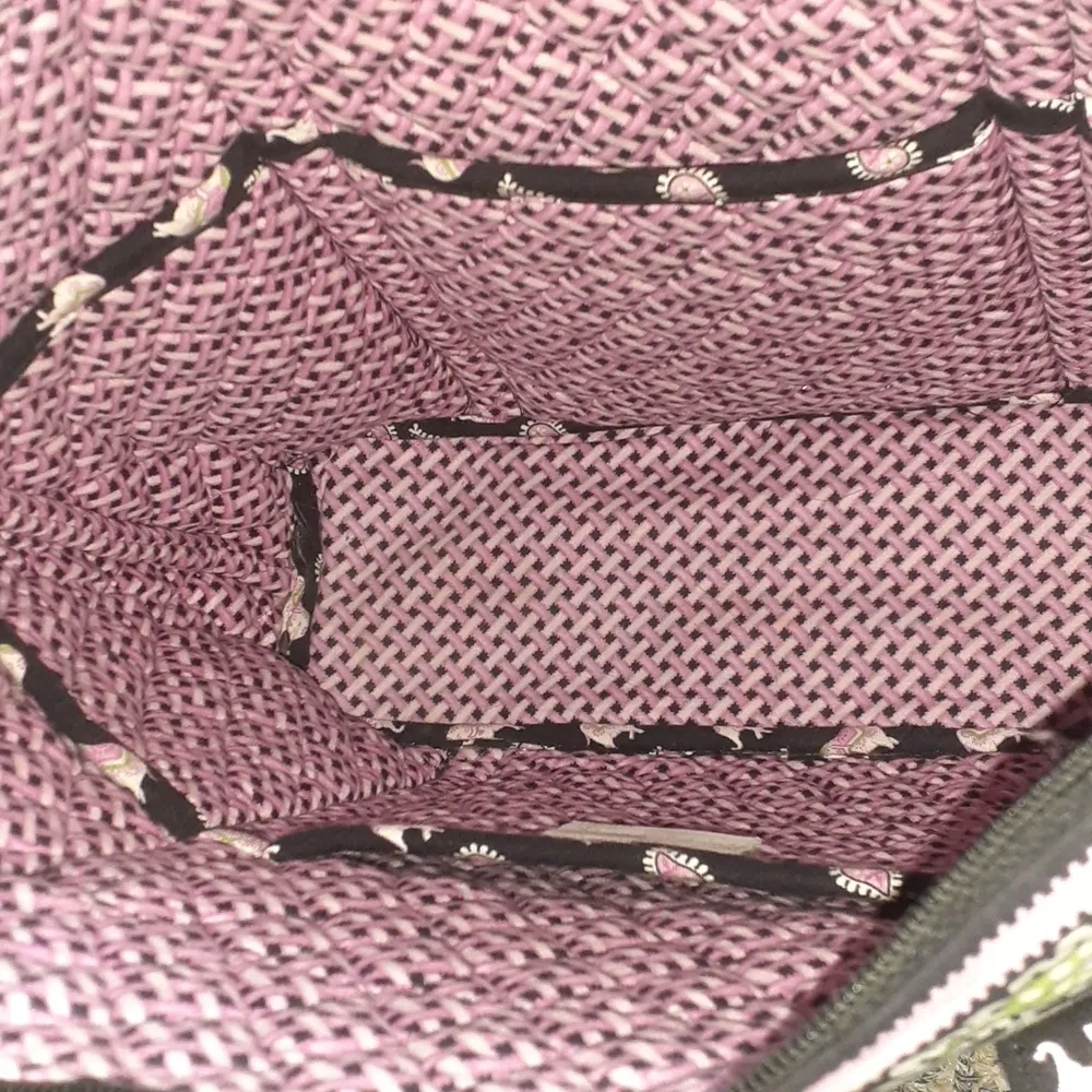 Vera Bradley Black Quilted Shoulder Bag with Pink Elephant Print - Image 3