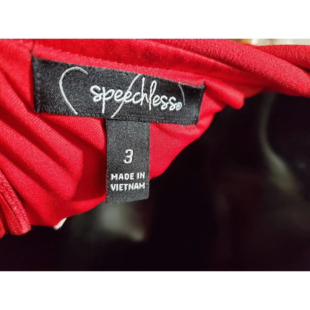 Speech Less Women's Red Polyester Sleeveless Knee Length Dress Size S - Image 9