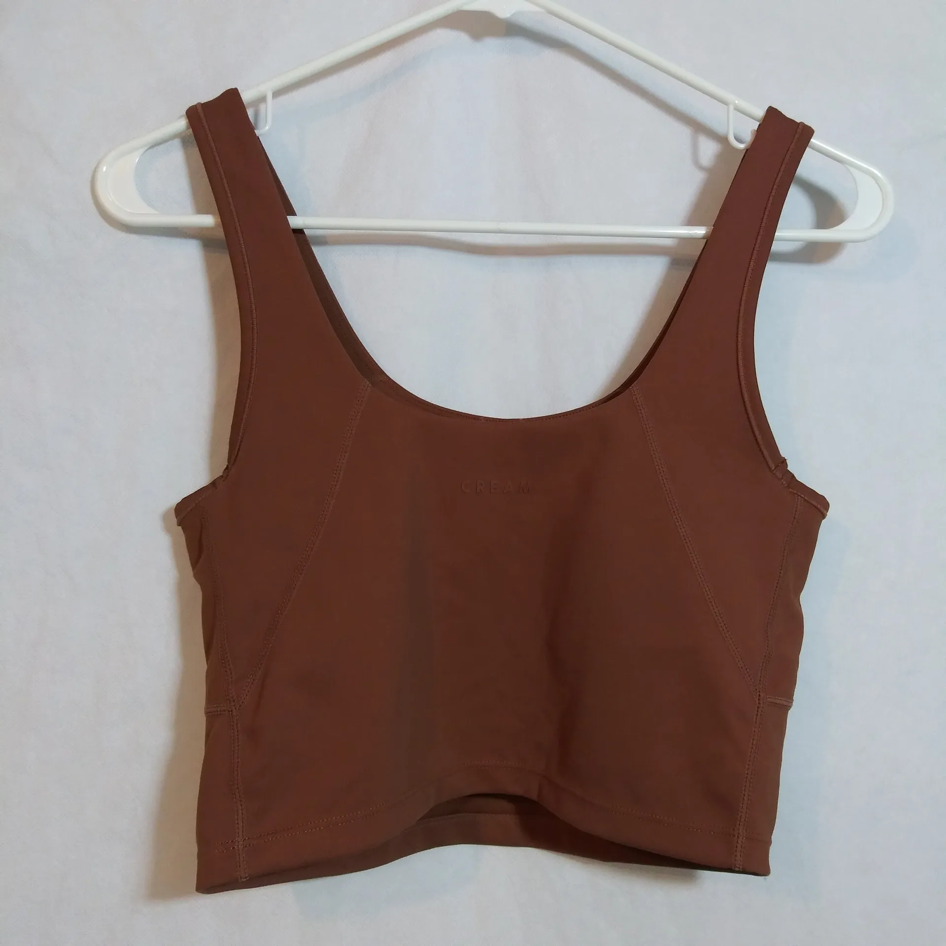 Cream Yoga Ali Bra Tank Rust Size M Brown Size M - Image 4