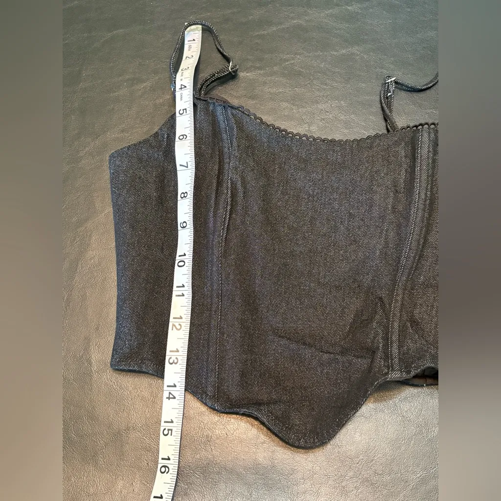 White Fox Boutique Black Sleeveless Bustier 100% Cotton Camisole size S NWOT - Image 10