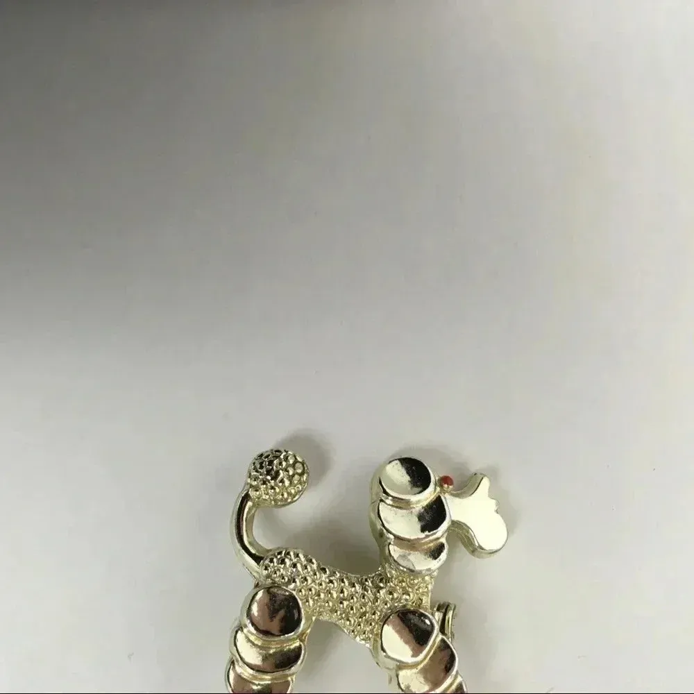 Prissy Poodle Silvertone Pin Brooch‎ - Image 2