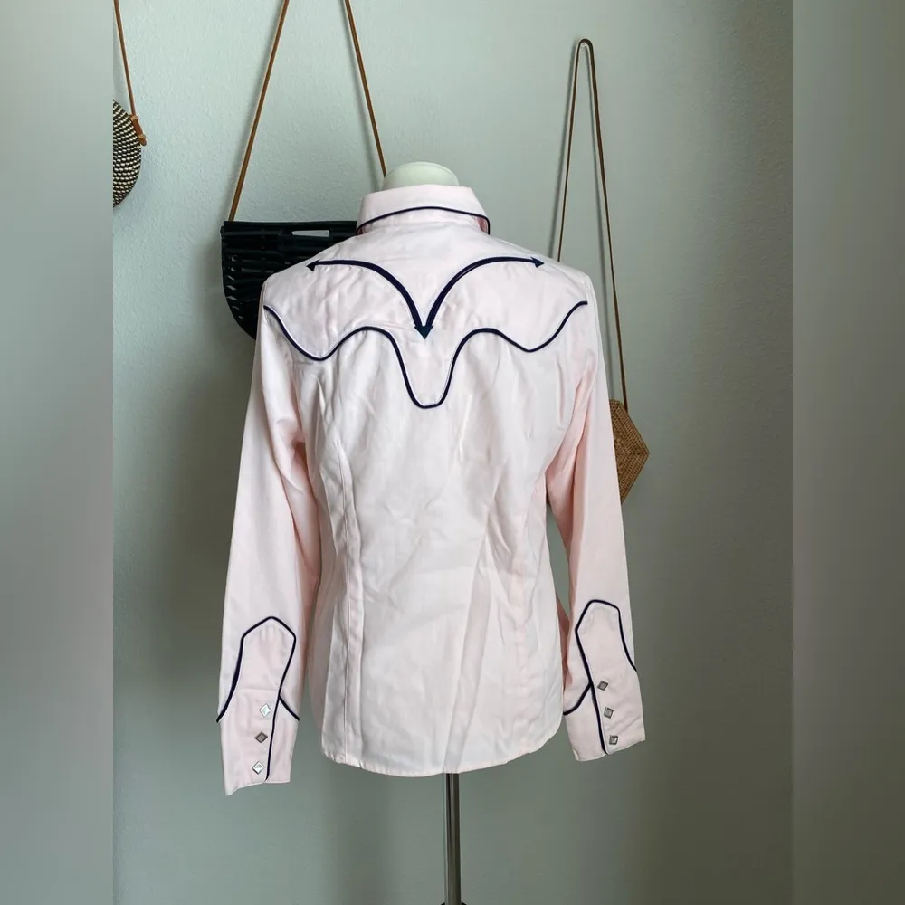 NWT Vintage Western Shirt Roper Cowgirl Pearl Snap Arrow Country 4H Fair, Medium Blue - Image 5