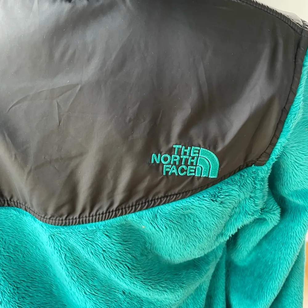 The North Face Oso Hoodie Teal Blue and Black Fleece Full Zip Jacket Size Small - Image 10