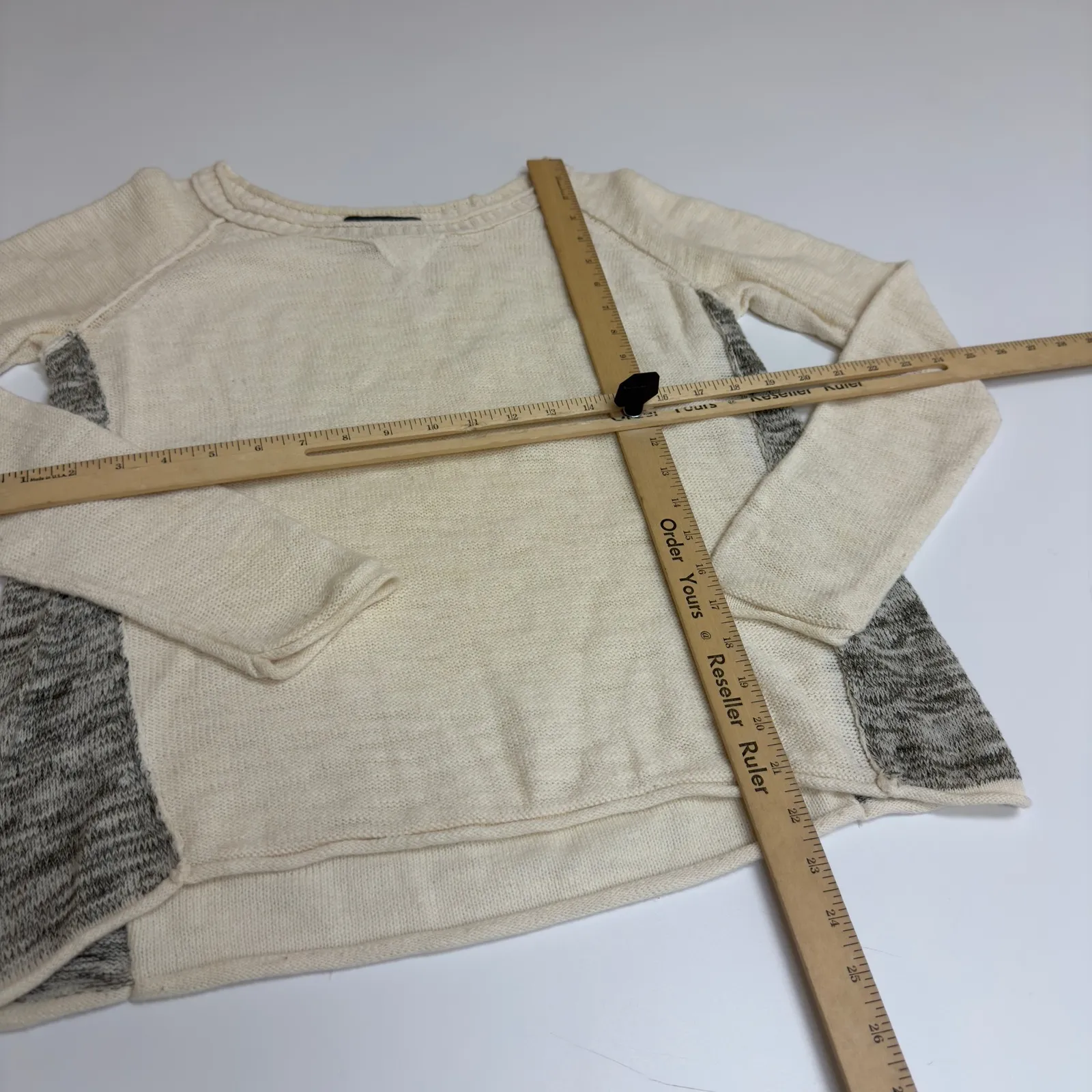 Michael Stars Sweater Womens Size 1 Small Cream Knit Side Panel Raglan Sleeve - Image 8