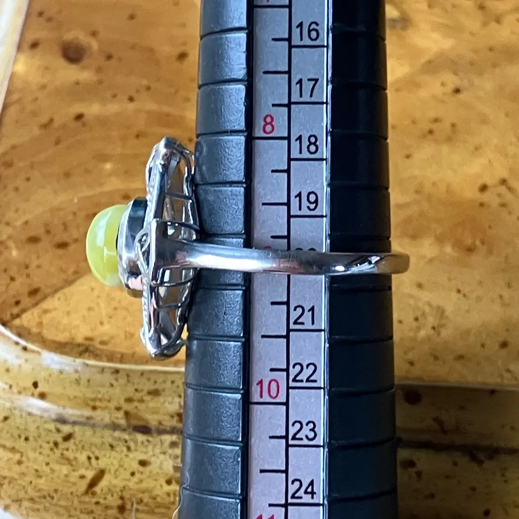 Natural Connemara Marble Sterling Silver Celtic Ring Size 9 - Image 8