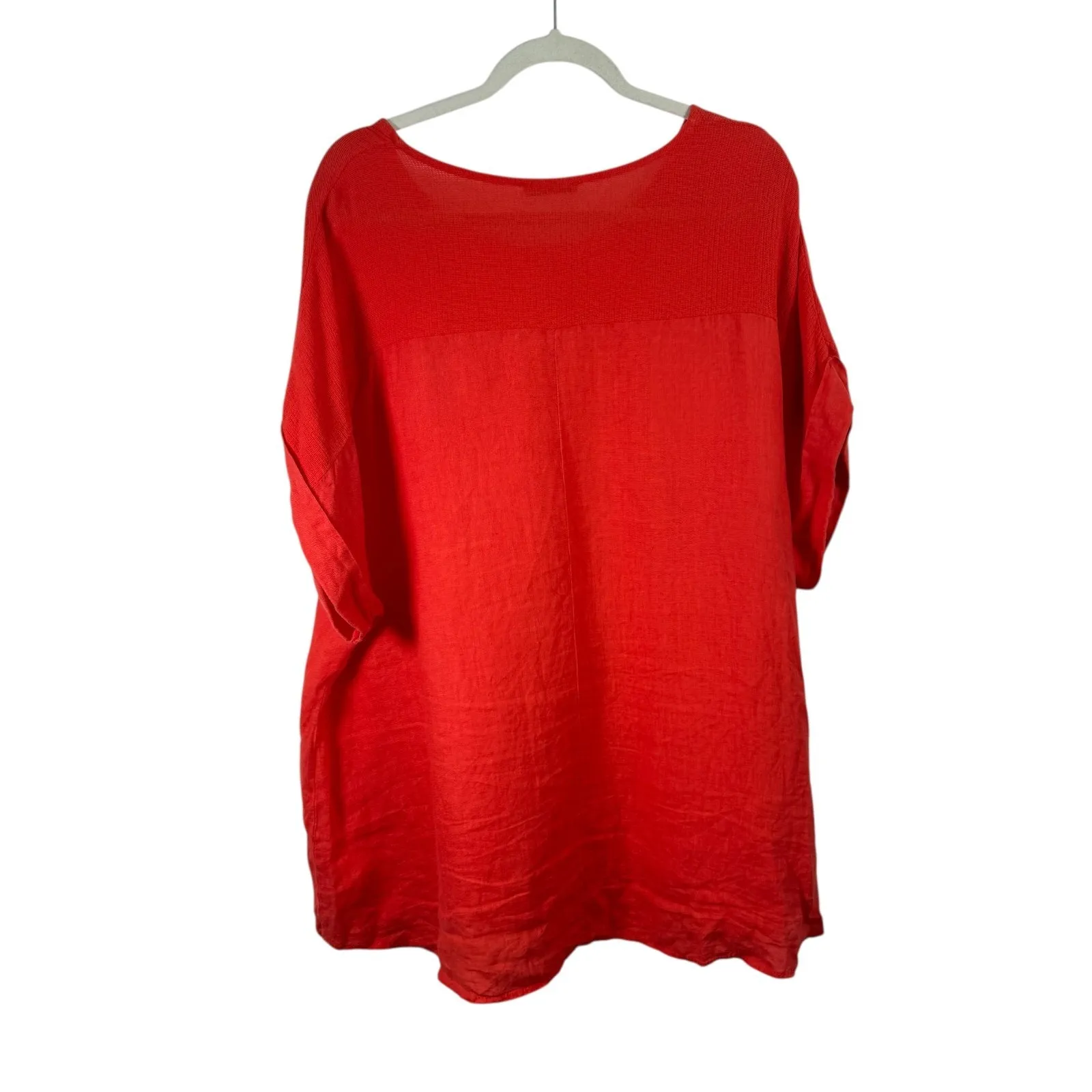 Bella Umbra Orange Linen Blouse Coastal Beach Lagenlook Womens Plus Size 2x - Image 6