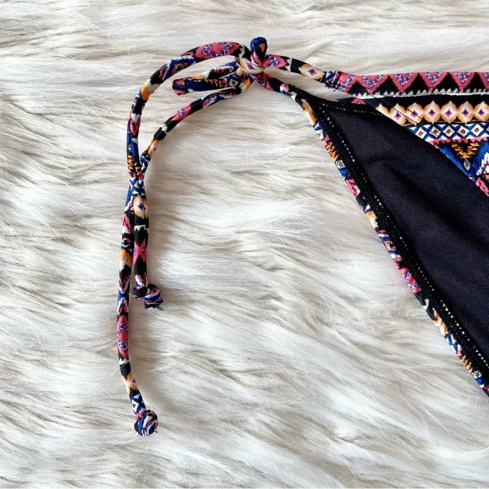 Primark  Pink Black Blue Orange Tan String Strappy Tie Side Bikini Bottoms Sz 4 - Image 4