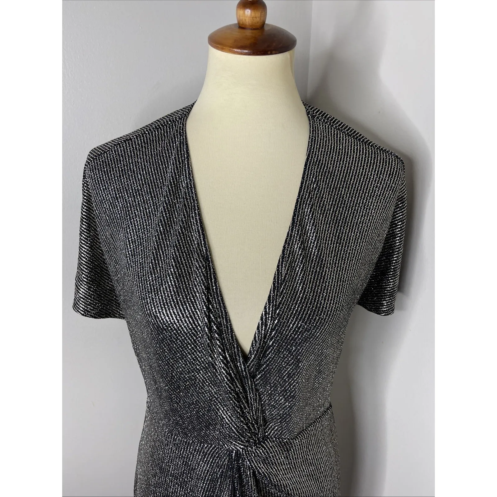 New‎ Show Me Your Mumu Get Twisted Metallic Mini Dress in Disco Glitz Small S - Image 7