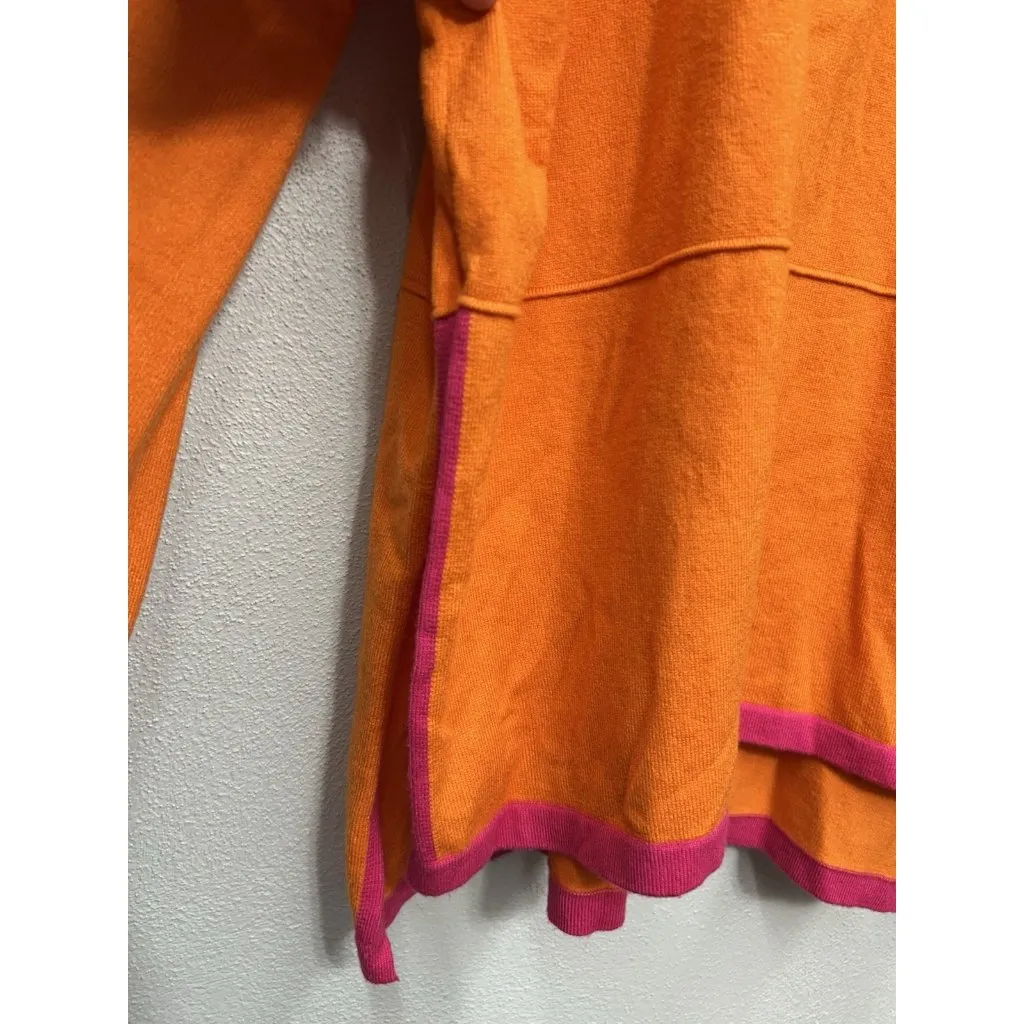 THML Turtleneck Sweater Womens XL Orange Pink Pullover Split Side Hem Soft - Image 5