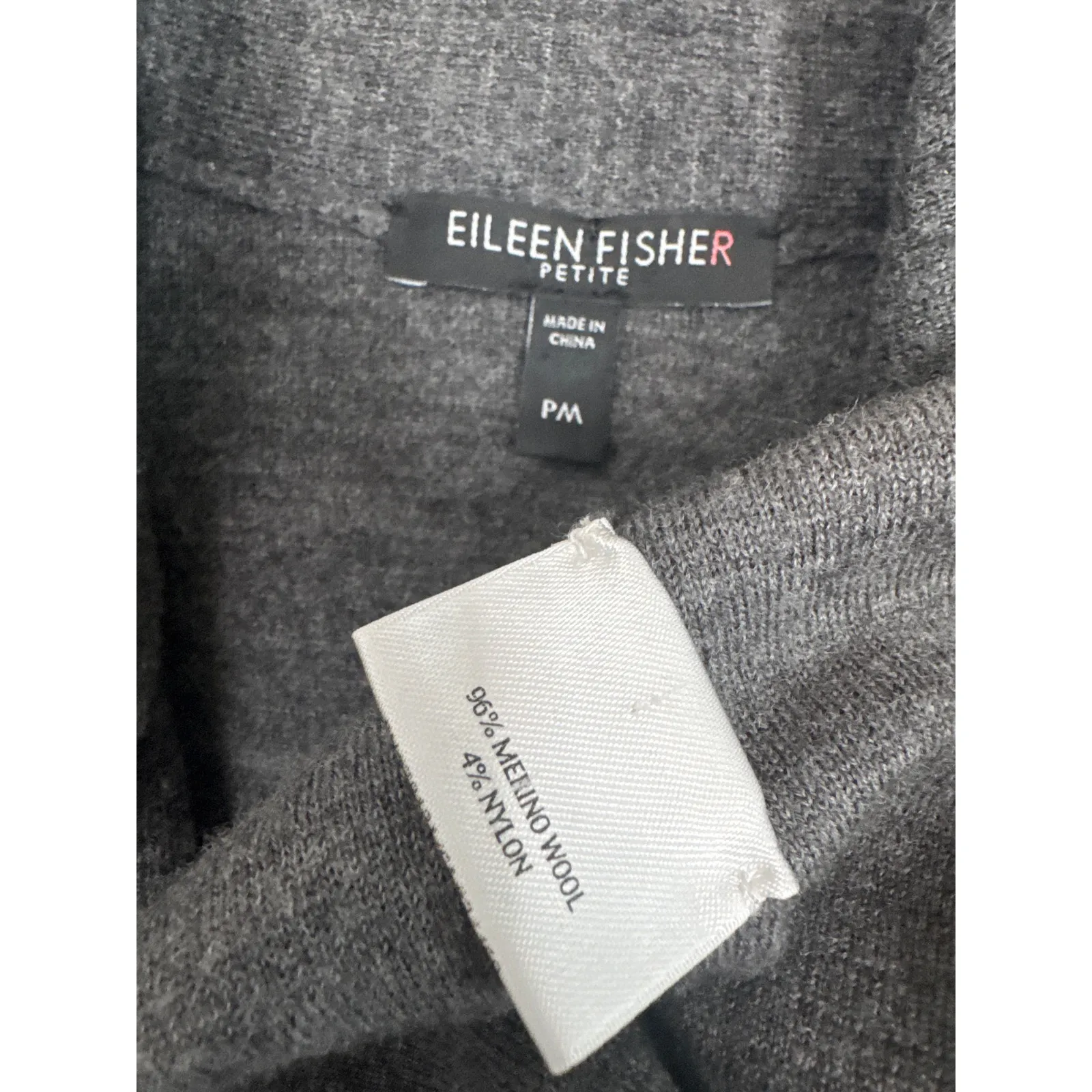 Eileen Fisher Petite Merino Wool Double-Breasted Peacoat Sweater Jacket medium P - Image 13