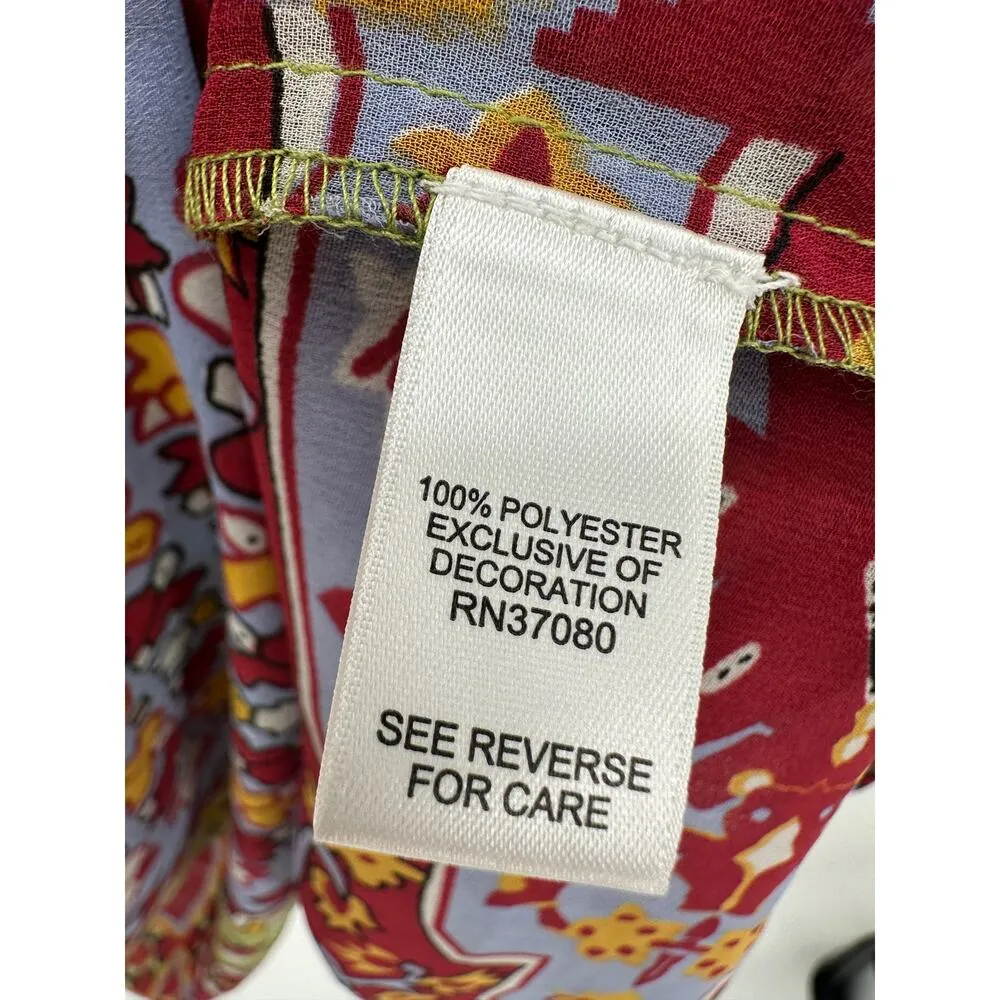 Cato Collection Womens Boho Babydoll Top Y2K Size Medium Festival Gypsy Beaded M Green - Image 8