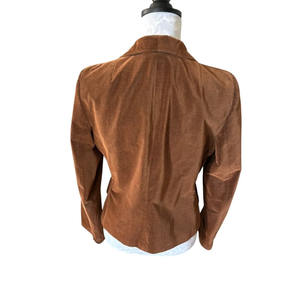 Akris Punto Womens Corduroy Blazer Jacket Designer Brown Size US 10 - Image 2